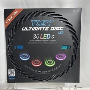 TOSY Ultimate Flying Disc 36 LEDs Bright Auto Light Up Frisbee Glow Rechargeable